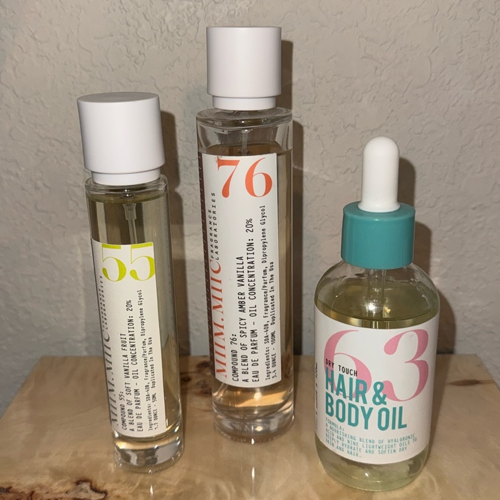 Trio of Miim.miic sprays and oil